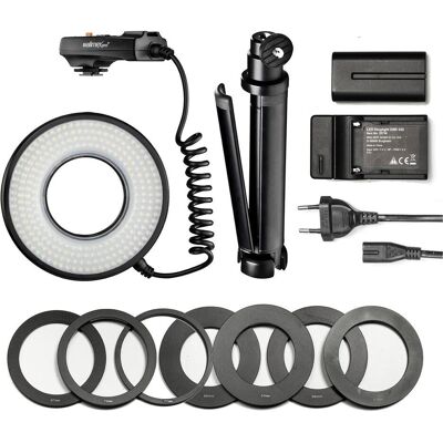 Walimex pro Jeu de lumières macro LED Pro DSR 232 (Éclairage annulaire), Lumière continue, Noir - Publicité Walimex pro Jeu de lumières macro LED Pro DSR 232 (Éclairage annulaire), Lumière continue, Noir - Publicité