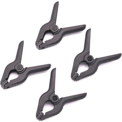 Caruba Pince à ressort Noir Petit (4 pièces), Équipement pour studio : accessoires, Noir - Publicité Caruba Pince à ressort Noir Petit (4 pièces), Équipement pour studio : accessoires, Noir - Publicité