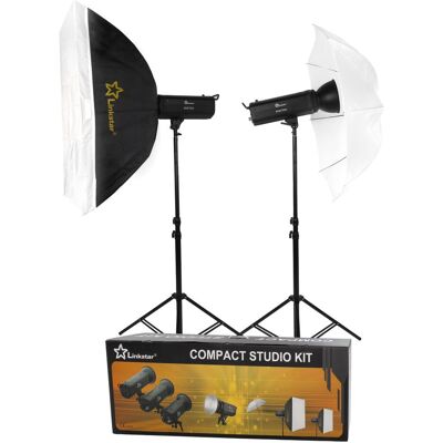 Linkstar Kit flash de studio LFK-250D Digital (Set, 250 Ws), Flash studio, Noir - Publicité Linkstar Kit flash de studio LFK-250D Digital (Set, 250 Ws), Flash studio, Noir - Publicité