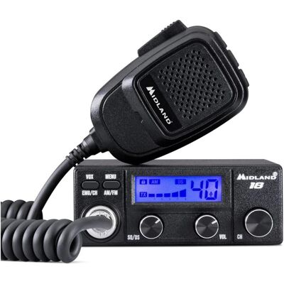 Midland Émetteur CB véhicule compact avec écran multicolore et fonction VOX, Talkie walkie, Noir - Publicité Midland Émetteur CB véhicule compact avec écran multicolore et fonction VOX, Talkie walkie, Noir - Publicité