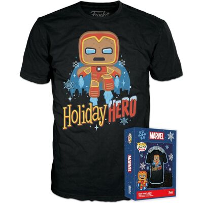 Funko Marvel Holiday POP! Tees T-shirt GB Iron Man (S) - Publicité Funko Marvel Holiday POP! Tees T-shirt GB Iron Man (S) - Publicité