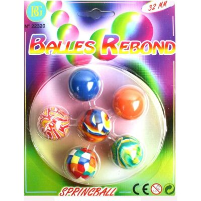 Magni 6 pcs Balle à sauter 30mm multicolore - Publicité Magni 6 pcs Balle à sauter 30mm multicolore - Publicité
