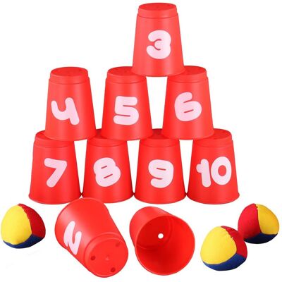 Idena Jeu de lancer de balles 10 gobelets, 3 balles à lancer (2 - 8 Joueur) - Publicité Idena Jeu de lancer de balles 10 gobelets, 3 balles à lancer (2 - 8 Joueur) - Publicité