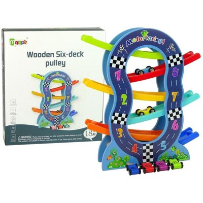 Lean Toys Toboggan en bois Lean Cars avec 6 niveaux de numéros de voiture - Publicité Lean Toys Toboggan en bois Lean Cars avec 6 niveaux de numéros de voiture - Publicité