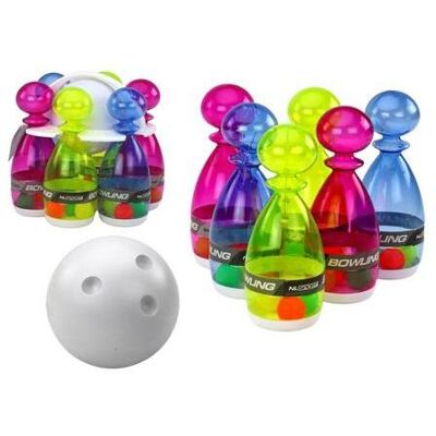 Lean Toys Bowlingset 6-teilig, transparent, bunt - Publicité Lean Toys Bowlingset 6-teilig, transparent, bunt - Publicité