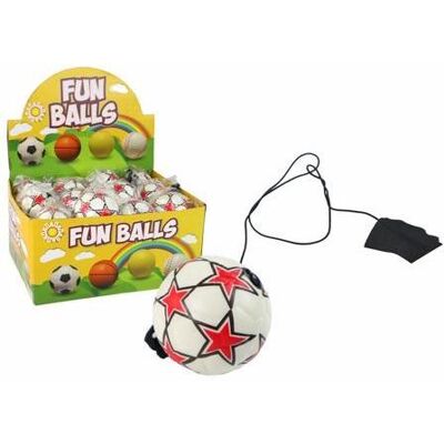 Lean Toys Fussball auf einem Gummi-Jo-Jo 6cm weiss mit Sternen - Publicité Lean Toys Fussball auf einem Gummi-Jo-Jo 6cm weiss mit Sternen - Publicité