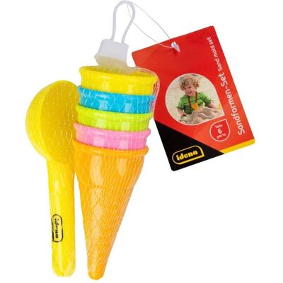 Idena Sandformen Set Eiscreme mit Löffel mehrfarbig 6 Teile - Publicité Idena Sandformen Set Eiscreme mit Löffel mehrfarbig 6 Teile - Publicité