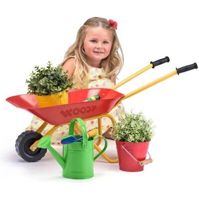 Woody Chariot de Jardin Rouge en Métal - Transport d'Outils - Publicité Woody Chariot de Jardin Rouge en Métal - Transport d'Outils - Publicité