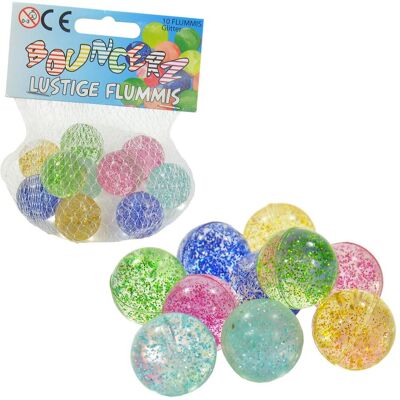 Magni Flummis Bouncerz D25mm avec paillettes filet 10 pièces - Publicité Magni Flummis Bouncerz D25mm avec paillettes filet 10 pièces - Publicité