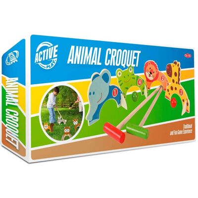 Tactic Set de croquet animalier en bois - Publicité Tactic Set de croquet animalier en bois - Publicité