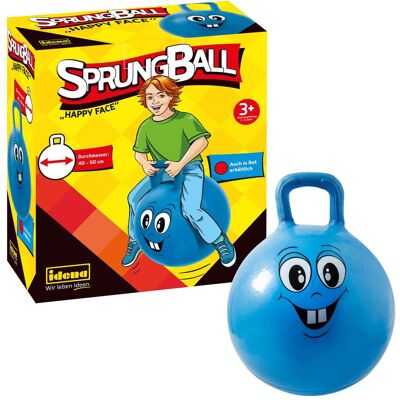 Idena Ballon sauteur Happy Face bleu plastique 45,0-50,0 cm - Publicité Idena Ballon sauteur Happy Face bleu plastique 45,0-50,0 cm - Publicité