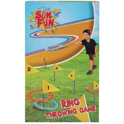Sun Fun Fang-Wurf-Spiel mit 6 Ringen und 6 Flaggen - Publicité Sun Fun Fang-Wurf-Spiel mit 6 Ringen und 6 Flaggen - Publicité