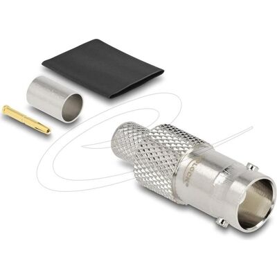 Delock BNC Buchse zum Crimpen RG-6mit passendem Schrumpfschlauch (Câble d'antenne), Câble d'antenne - Publicité Delock BNC Buchse zum Crimpen RG-6mit passendem Schrumpfschlauch (Câble d'antenne), Câble d'antenne - Publicité