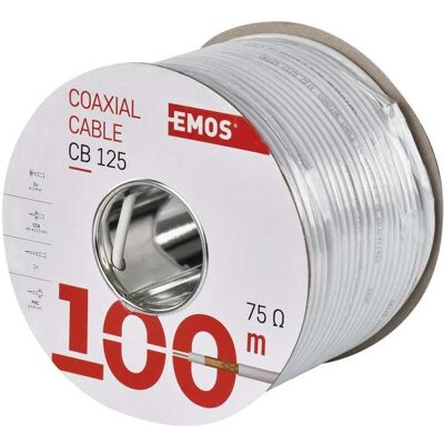 Emos Câble coaxial CB125, 100m, Câble d'antenne - Publicité Emos Câble coaxial CB125, 100m, Câble d'antenne - Publicité