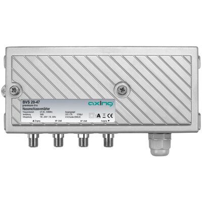 Axing Amplificateur BVS 20-47 36 dB, 107 dBaeV CSO/CTB, 1006 MHz, Récepteur TV : accessoires, Argent - Publicité Axing Amplificateur BVS 20-47 36 dB, 107 dBaeV CSO/CTB, 1006 MHz, Récepteur TV : accessoires, Argent - Publicité