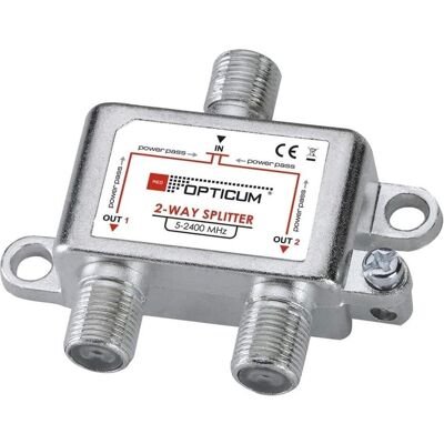 Opticum Répartiteur DVB-T/SAT 1-2 – Sortie 2x1 – 5 à 2 400 MHz – Blanc, Parabole : accessoires, Blanc - Publicité Opticum Répartiteur DVB-T/SAT 1-2 – Sortie 2x1 – 5 à 2 400 MHz – Blanc, Parabole : accessoires, Blanc - Publicité