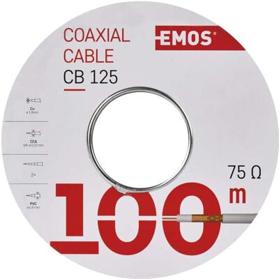 Emos Câble coaxial CB125, 100m, Câble d'antenne - Publicité Emos Câble coaxial CB125, 100m, Câble d'antenne - Publicité