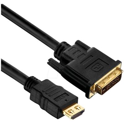 Purelink Câble HDMI-A <> DVI-D 24+1 Single Link, 2K, 3,5 m (3.50 m), Câble vidéo, Noir - Publicité Purelink Câble HDMI-A <> DVI-D 24+1 Single Link, 2K, 3,5 m (3.50 m), Câble vidéo, Noir - Publicité