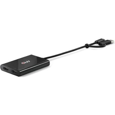 Club 3D Club3D Adaptateur USB-C (adaptateur USB A) > 2x HDMI 4K@60Hz St/Bu retail (HDMI, 18.50 cm), Adaptateur données + vidéo, Noir - Publicité Club 3D Club3D Adaptateur USB-C (adaptateur USB A) > 2x HDMI 4K@60Hz St/Bu retail (HDMI, 18.50 cm), Adaptateur données + vidéo, Noir - Publicité