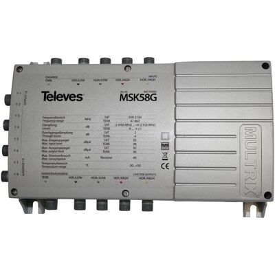 Televes Extension de commutateur multiple 8 abonnés MSK58G, Câble d'antenne - Publicité Televes Extension de commutateur multiple 8 abonnés MSK58G, Câble d'antenne - Publicité