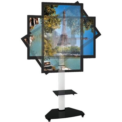 Techly ICA-TR3WH - Chariot pour panneau LCD / Plasma / Équipement AV - verre trempé - blanc - Bi (40 kg, 37" - 70"), Pied TV, Blanc - Publicité Techly ICA-TR3WH - Chariot pour panneau LCD / Plasma / Équipement AV - verre trempé - blanc - Bi (40 kg, 37" - 70"), Pied TV, Blanc - Publicité