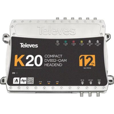 Televes Tête compacte K20-12 12 transpondeurs,DVB-S2 en QAM, Parabole : accessoires, Argent, Noir - Publicité Televes Tête compacte K20-12 12 transpondeurs,DVB-S2 en QAM, Parabole : accessoires, Argent, Noir - Publicité