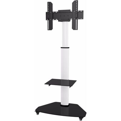 Techly ICA-TR3WH - Chariot pour panneau LCD / Plasma / Équipement AV - verre trempé - blanc - Bi (40 kg, 37" - 70"), Pied TV, Blanc - Publicité Techly ICA-TR3WH - Chariot pour panneau LCD / Plasma / Équipement AV - verre trempé - blanc - Bi (40 kg, 37" - 70"), Pied TV, Blanc - Publicité