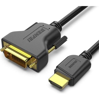 BENFEI - HDMI-DVI Cable - HDMI-DVI-D 24+1 - Cable - Publicité BENFEI - HDMI-DVI Cable - HDMI-DVI-D 24+1 - Cable - Publicité