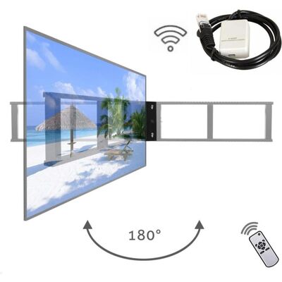 MonLines mySwing MSM12 Support TV mural électrique avec adaptateur WLAN jusqu'à 75 pouces (Mur, 40 kg), Support mural pour TV - Publicité MonLines mySwing MSM12 Support TV mural électrique avec adaptateur WLAN jusqu'à 75 pouces (Mur, 40 kg), Support mural pour TV - Publicité