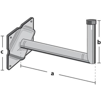 Televes WWH44 - Support mural en angle, galvanisé à chaud, distance du mur 440 mm, Parabole : accessoires, Argent - Publicité Televes WWH44 - Support mural en angle, galvanisé à chaud, distance du mur 440 mm, Parabole : accessoires, Argent - Publicité
