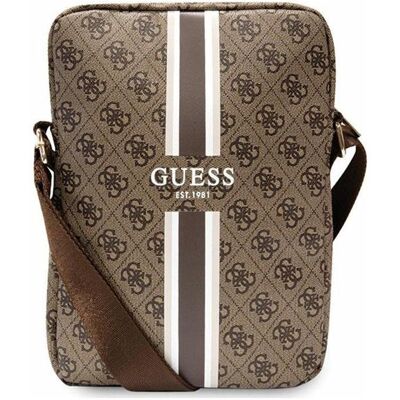 Pochette en cuir Guess 10" pour tablette et ordinateur portable - Marron - Rayures 4G - Publicité Pochette en cuir Guess 10" pour tablette et ordinateur portable - Marron - Rayures 4G - Publicité