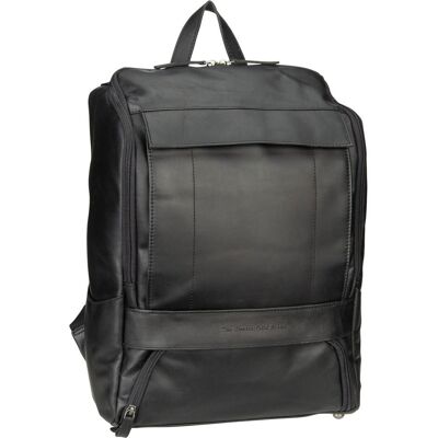 Sac à dos en cuir ciré Chesterfield - 45cm portable - Noir - Publicité Sac à dos en cuir ciré Chesterfield - 45cm portable - Noir - Publicité