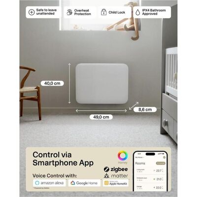 Mill Invisible Smart WiFi Gen 4, Radiateur, Blanc - Publicité Mill Invisible Smart WiFi Gen 4, Radiateur, Blanc - Publicité