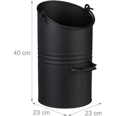 RELAXDAYS Seau à bois et charbon - Fer robuste, noir mat - 12L Poubelle à cendres de cheminée - Publicité RELAXDAYS Seau à bois et charbon - Fer robuste, noir mat - 12L Poubelle à cendres de cheminée - Publicité