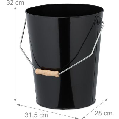 RELAXDAYS Seau à Cendres - 14L, Fer et Chêne, Noir - Accessoire Cheminée & BBQ - Publicité RELAXDAYS Seau à Cendres - 14L, Fer et Chêne, Noir - Accessoire Cheminée & BBQ - Publicité
