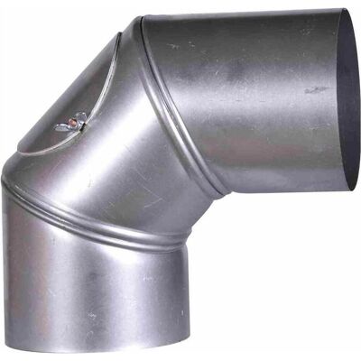 FireFix, Cheminée : accessoires, A120/BU FAL Coude, réglable jusqu'à 90°, avec porte de nettoyage, ø 120 mm tuyaux de poêle en tôle - Publicité FireFix, Cheminée : accessoires, A120/BU FAL Coude, réglable jusqu'à 90°, avec porte de nettoyage, ø 120 mm tuyaux de poêle en tôle - Publicité