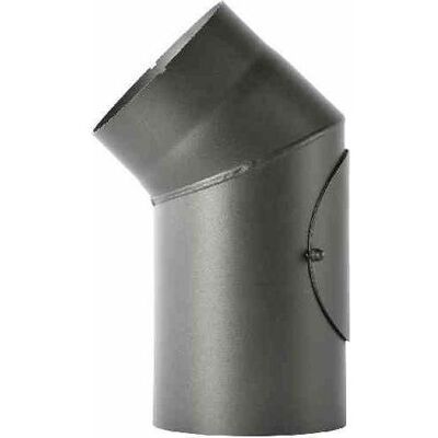 FireFix, Cheminée : accessoires, Coude de tuyau de poêle 45°,Ø150mm,sw fixe avec porte,couleur : noir - Publicité FireFix, Cheminée : accessoires, Coude de tuyau de poêle 45°,Ø150mm,sw fixe avec porte,couleur : noir - Publicité