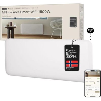 Mill Invisible Smart WiFi Gen 4 panelvarmer 1500W, Radiateur, Blanc - Publicité Mill Invisible Smart WiFi Gen 4 panelvarmer 1500W, Radiateur, Blanc - Publicité