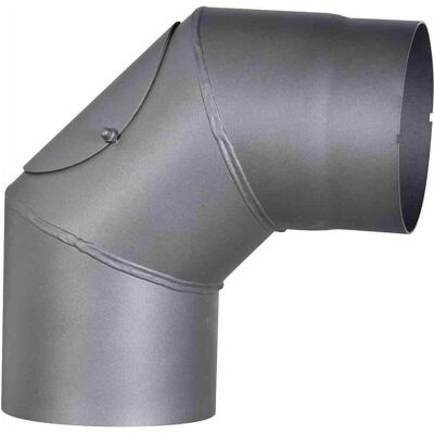 FireFix, Cheminée : accessoires, RD150/BT Coude de poêle en acier de 2 mm (tuyau de fumée) de 150 mm de diamètre, pour poêle à bois. Publicité FireFix, Cheminée : accessoires, RD150/BT Coude de poêle en acier de 2 mm (tuyau de fumée) de 150 mm de diamètre, pour poêle à bois. Publicité