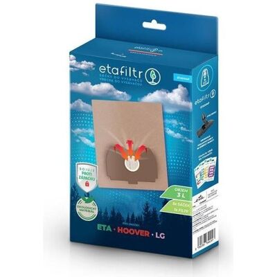 ETA Vacuum cleaner accessory Dust bags for, Hoover, LG vacuum cleaners 0414P 5 pc(s) Brown, Sac à poussière - Publicité ETA Vacuum cleaner accessory Dust bags for, Hoover, LG vacuum cleaners 0414P 5 pc(s) Brown, Sac à poussière - Publicité