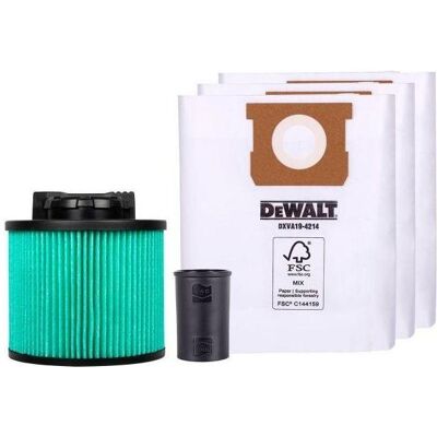 DeWalt Kit d'accessoires (1 filtre HEPA Mazs, 3 sacs à poussière pour 20 L à 30 L, 1 adaptateur de 48 mm à, Aspirateur : accessoires - Publicité DeWalt Kit d'accessoires (1 filtre HEPA Mazs, 3 sacs à poussière pour 20 L à 30 L, 1 adaptateur de 48 mm à, Aspirateur : accessoires - Publicité