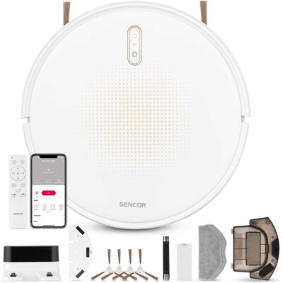 Sencor SRV 4150WH weiss / Roboterstaubsauger / Saugen Wischen / 25W / 65dB / 2600 mAh, Aspirateur robot, Blanc - Publicité Sencor SRV 4150WH weiss / Roboterstaubsauger / Saugen Wischen / 25W / 65dB / 2600 mAh, Aspirateur robot, Blanc - Publicité