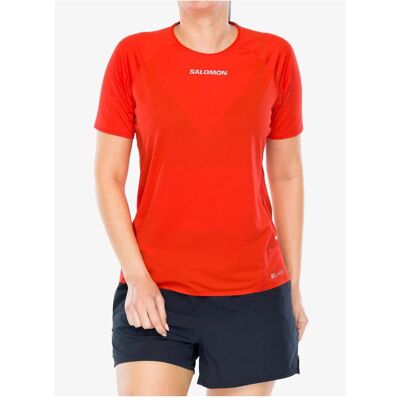 Salomon, Femmes, T-shirt de sport, Koszulka do biegania damska S/Lab Speed Tee - fiery red rozmiar: m (M), Rouge, M - Publicité Salomon, Femmes, T-shirt de sport, Koszulka do biegania damska S/Lab Speed Tee - fiery red rozmiar: m (M), Rouge, M - Publicité