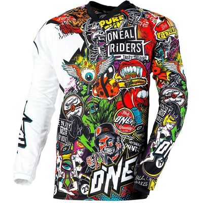 Maillot Mayhem Crank O'Neal - Blanc Rouge - Maillot - Publicité Maillot Mayhem Crank O'Neal - Blanc Rouge - Maillot - Publicité