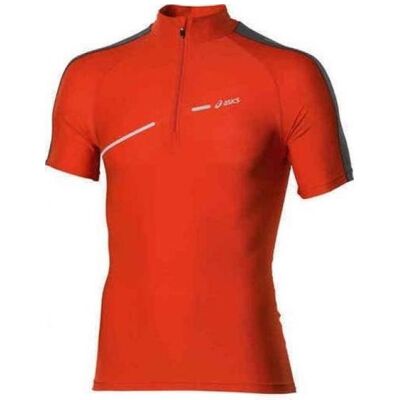 Asics 1 2 Zip Top - T-shirt - Orange - Course toute l'année - Publicité Asics 1 2 Zip Top - T-shirt - Orange - Course toute l'année - Publicité