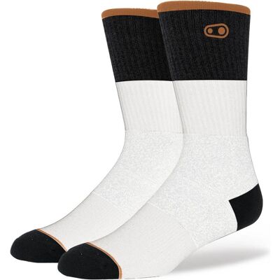 Crankbrothers, Chaussettes de sport, Chaussettes Icon Casual Cotton, white/gray/gum, L/XL 43-50 (UE) 9.5-15.5 (US) (L/XL), Multicolore - Publicité Crankbrothers, Chaussettes de sport, Chaussettes Icon Casual Cotton, white/gray/gum, L/XL 43-50 (UE) 9.5-15.5 (US) (L/XL), Multicolore - Publicité