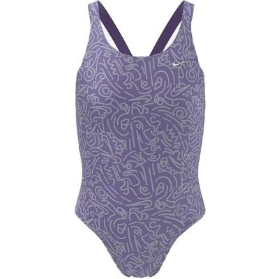 Nike, Femmes, Maillot de bain, Maillot de bain Hydrastrong à imprimé multicolore, Violet, Multicolore, (L) - Publicité Nike, Femmes, Maillot de bain, Maillot de bain Hydrastrong à imprimé multicolore, Violet, Multicolore, (L) - Publicité