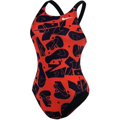 Nike, Femmes, Maillot de bain, Badeanzug mit mehreren Drucken, Rouge, (34) - Publicité Nike, Femmes, Maillot de bain, Badeanzug mit mehreren Drucken, Rouge, (34) - Publicité