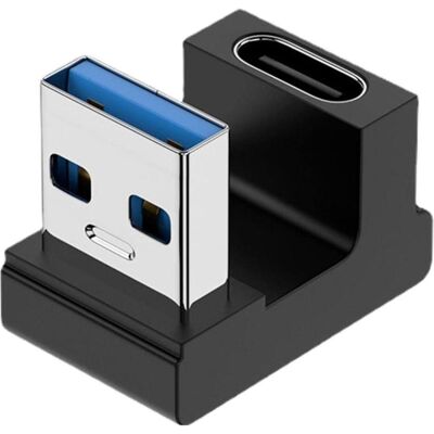 PowerGuard USB-A vers USB-C 180 degrés d'angle en forme de U vers le bas adaptateur (mâle/femelle), Adaptateur USB, Noir - Publicité PowerGuard USB-A vers USB-C 180 degrés d'angle en forme de U vers le bas adaptateur (mâle/femelle), Adaptateur USB, Noir - Publicité