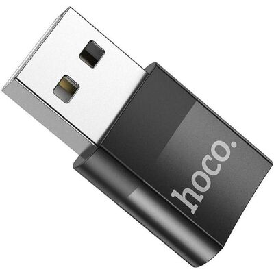 Hoco Adaptateur USB-A (mâle) vers USB-C (femelle) (USB-A, USB-C), Adaptateur USB, Noir - Publicité Hoco Adaptateur USB-A (mâle) vers USB-C (femelle) (USB-A, USB-C), Adaptateur USB, Noir - Publicité